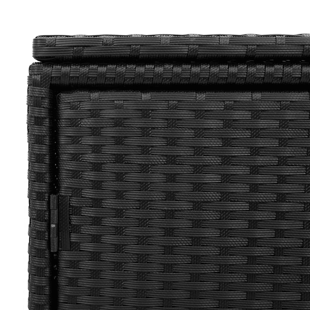 Gartenschrank Schwarz 110x55x60,5 cm Poly Rattan