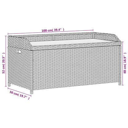 Bank mit Stauraum Schwarz 100x50x52 cm Poly Rattan Akazienholz