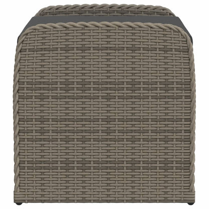 Sitzbank mit Stauraum & Kissen Grau 80x51x52 cm Poly Rattan