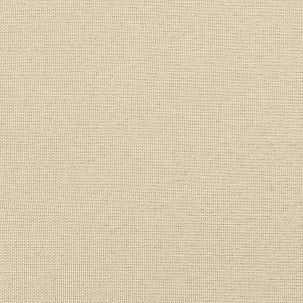 Bettgestell mit Kopfteil ohne Matratze Creme 90x200 cm Stoff