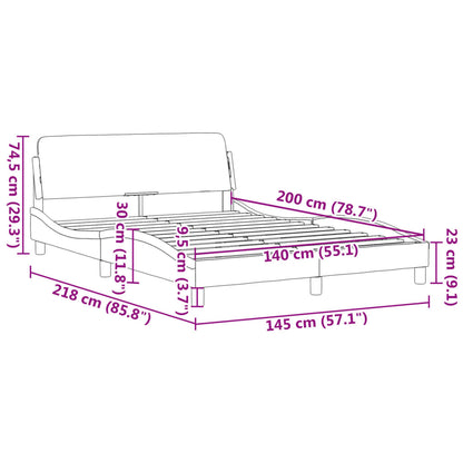 Bettgestell ohne Matratze Hellgrau 140x200 cm Stoff