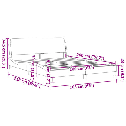 Bettgestell ohne Matratze Hellgrau 160x200 cm Stoff