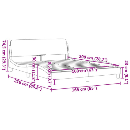 Bettgestell ohne Matratze Dunkelgrau 160x200 cm Samt