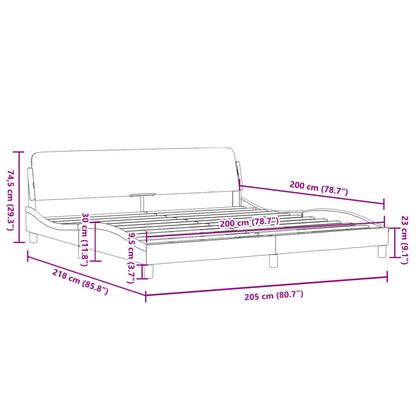 Bettgestell ohne Matratze Hellgrau 200x200 cm Stoff