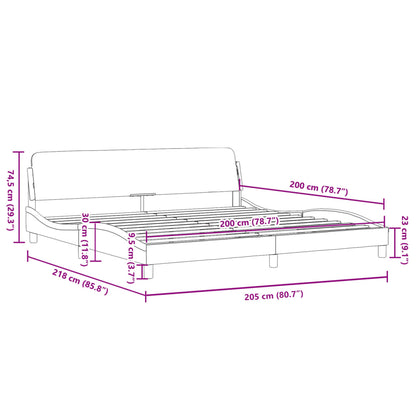 Bettgestell ohne Matratze Dunkelgrau 200x200 cm Stoff