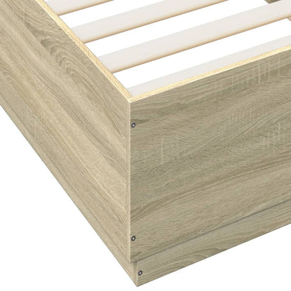 Bettgestell mit LED Sonoma-Eiche 90x200 cm Holzwerkstoff