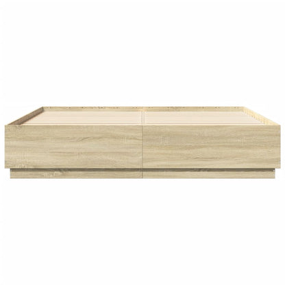 Bettgestell Sonoma-Eiche 200x200 cm Holzwerkstoff