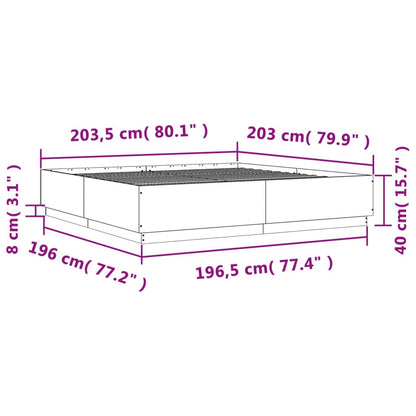 Bettgestell Räuchereiche 200x200 cm Holzwerkstoff