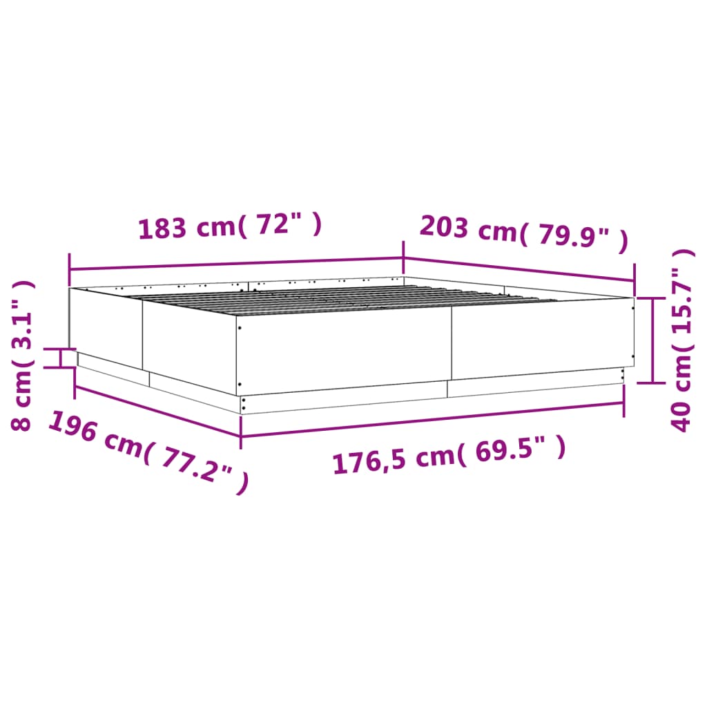 Bettgestell Weiß 180x200 cm Holzwerkstoff