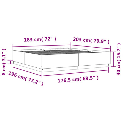 Bettgestell Sonoma-Eiche 180x200 cm Holzwerkstoff