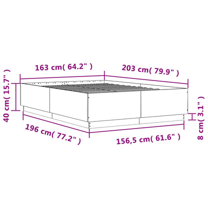 Bettgestell Schwarz 160x200 cm Holzwerkstoff