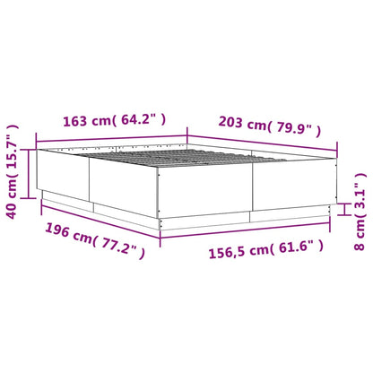 Bettgestell Betongrau 160x200 cm Holzwerkstoff