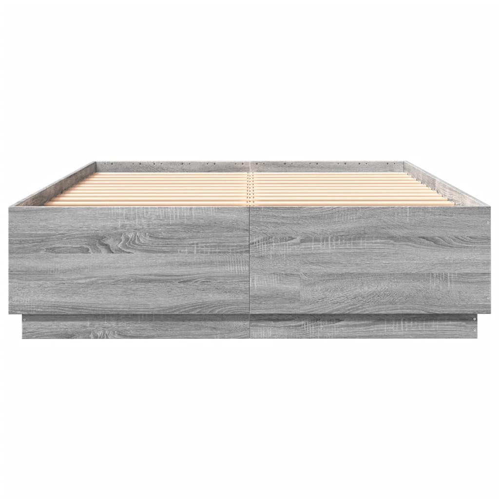 Bettgestell Grau Sonoma 160x200 cm Holzwerkstoff