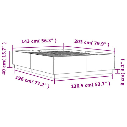 Bettgestell Schwarz 140x200 cm Holzwerkstoff