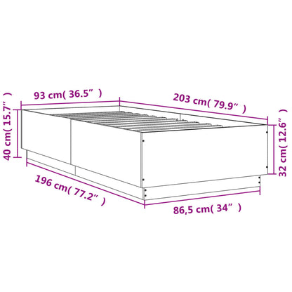 Bettgestell Weiß 90x200 cm Holzwerkstoff