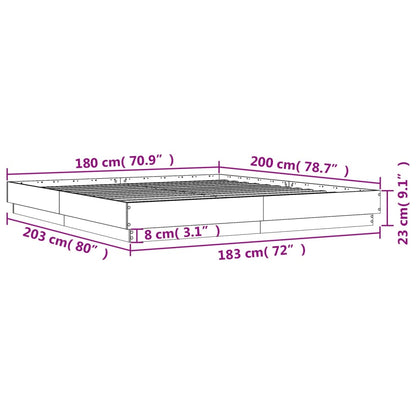 Bettgestell Schwarz 180x200 cm Holzwerkstoff