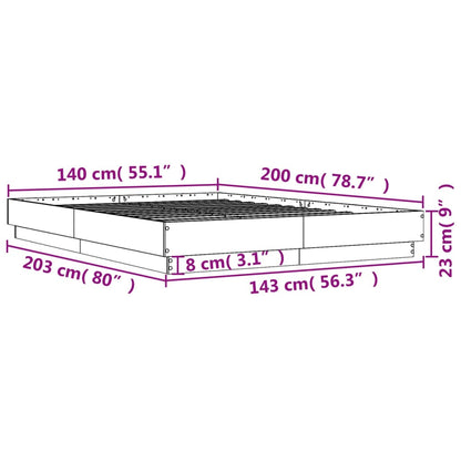 Bettgestell Weiß 140x200 cm Holzwerkstoff