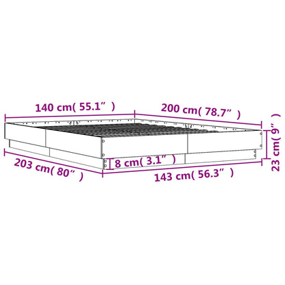 Bettgestell Schwarz 140x200 cm Holzwerkstoff