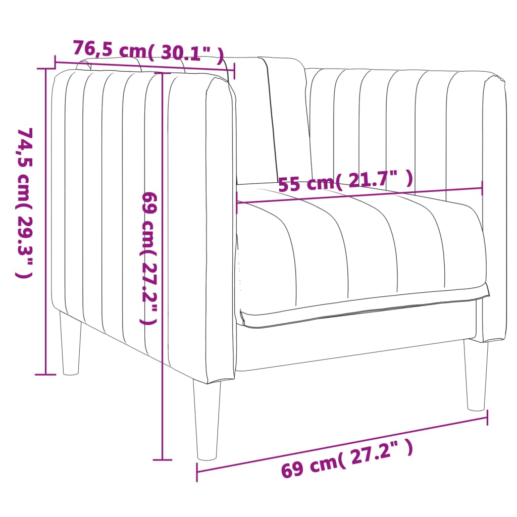 3-tlg. Sofagarnitur Taupe Stoff