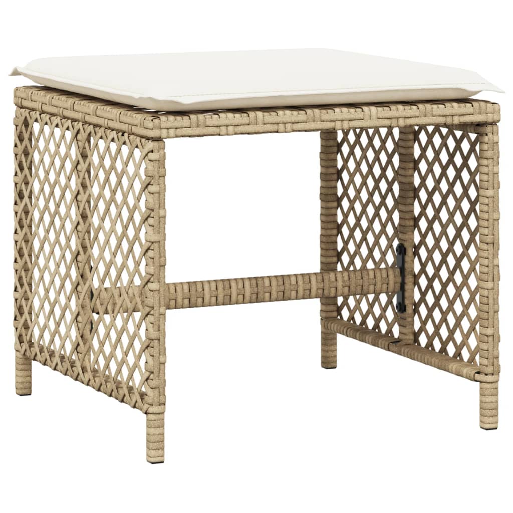 9-tlg. Garten-Essgruppe mit Kissen Beige Poly Rattan