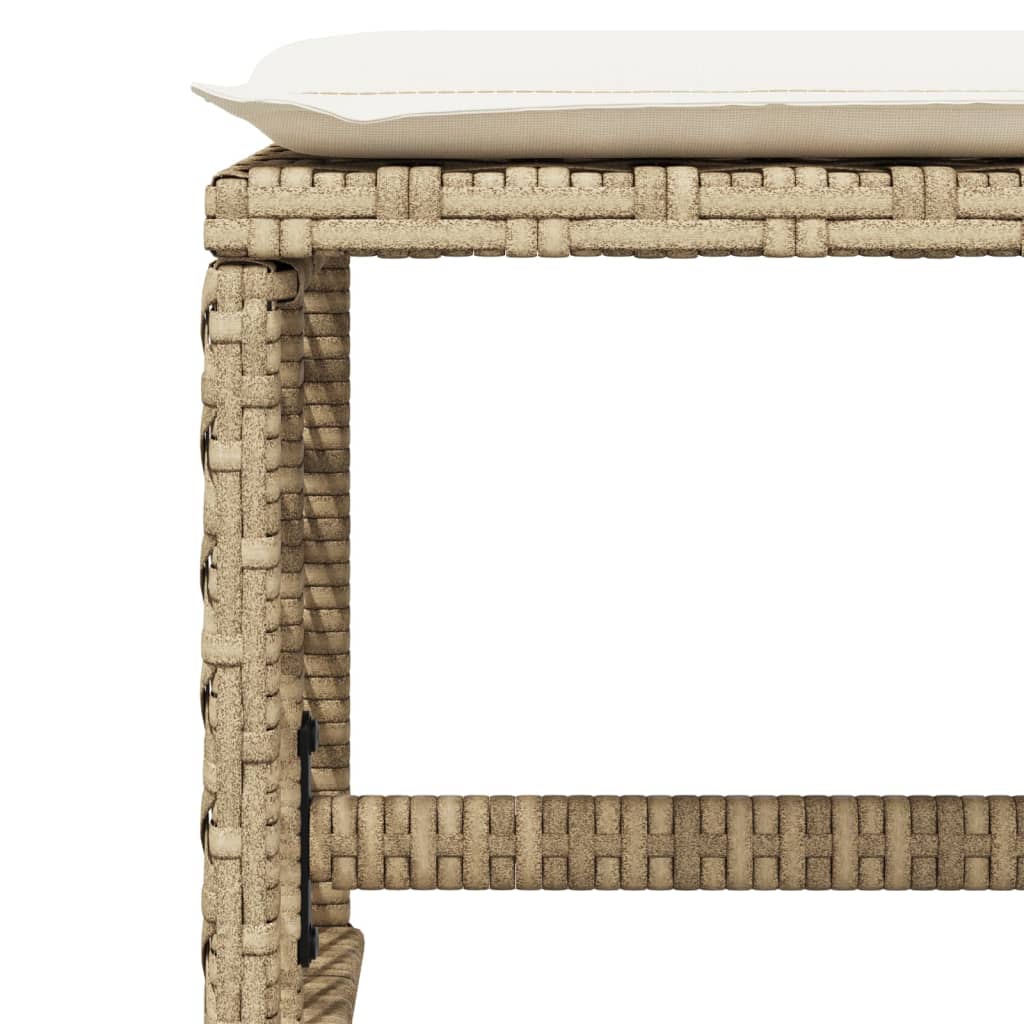 9-tlg. Garten-Essgruppe mit Kissen Beige Poly Rattan