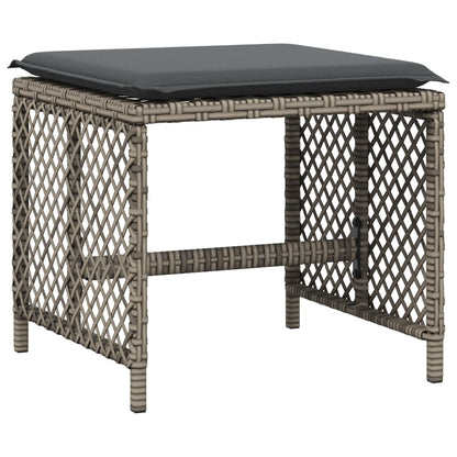 17-tlg. Garten-Essgruppe mit Kissen Grau Poly Rattan