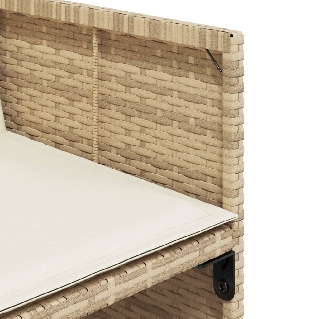 7-tlg. Garten-Essgruppe mit Kissen Beige Poly Rattan