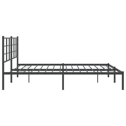 Bettgestell mit Kopfteil Metall Schwarz 200x200 cm