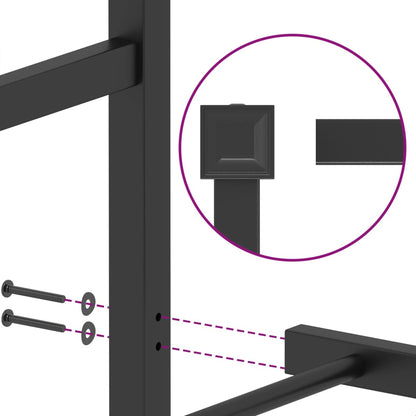 Bettgestell mit Kopfteil Metall Schwarz 200x200 cm