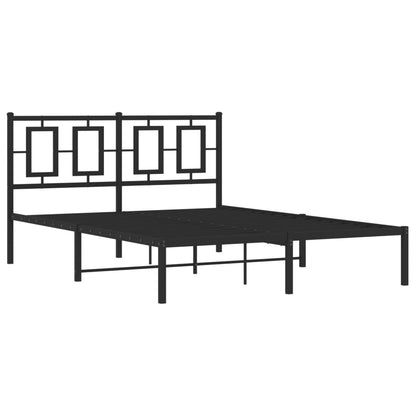 Bettgestell mit Kopfteil Metall Schwarz 140x200 cm