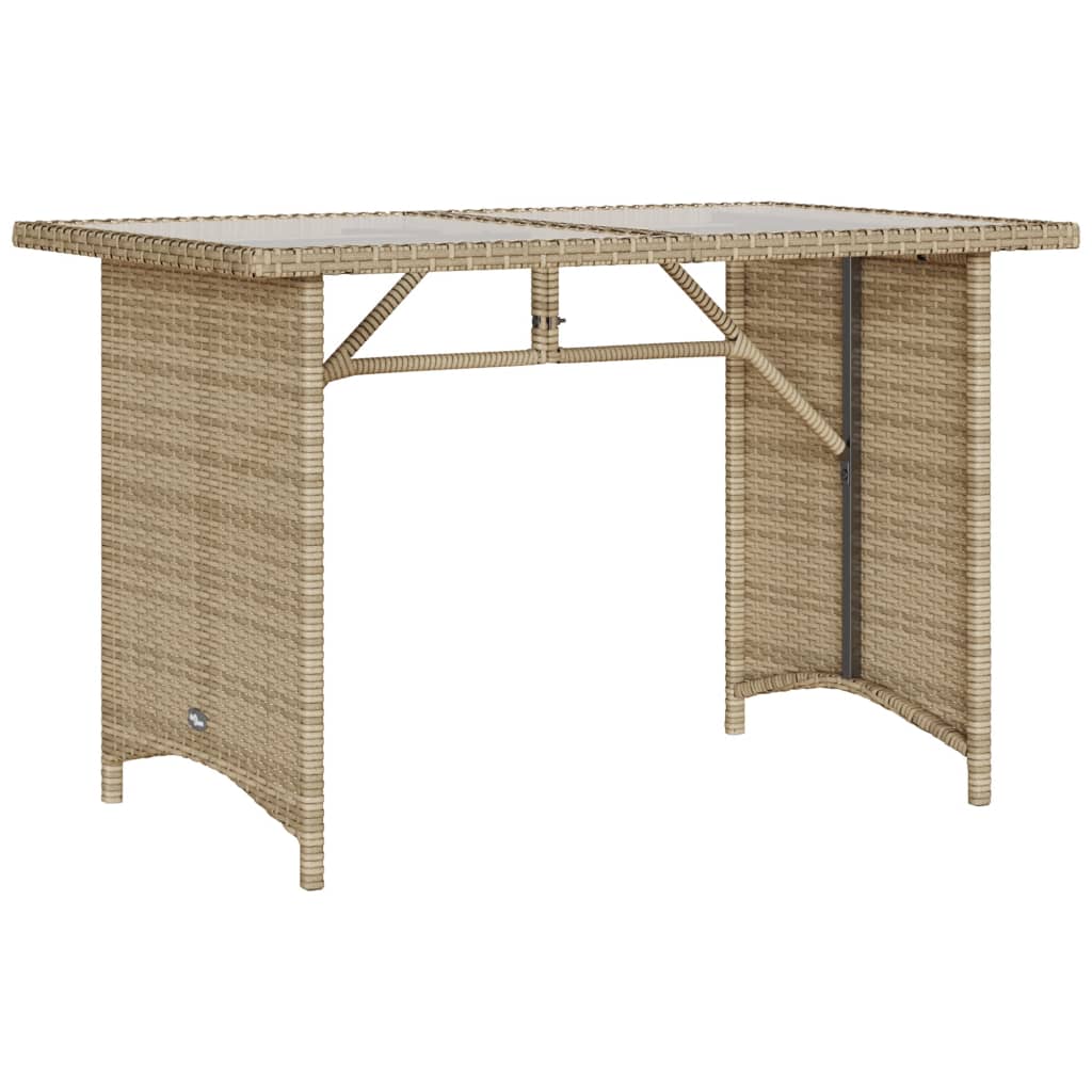 2-tlg. Garten-Essgruppe mit Kissen Beige Poly Rattan