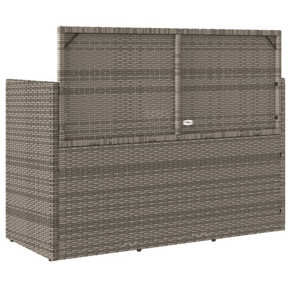 Gartenbank mit Kissen Grau Poly Rattan