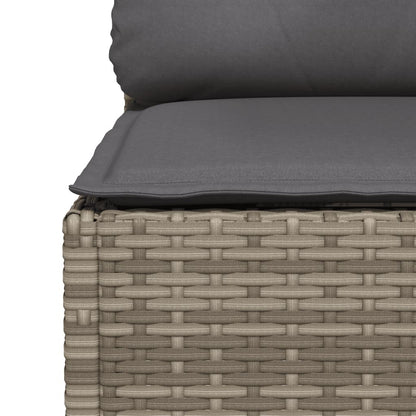 Garten-Ecksofa mit Kissen Grau Poly Rattan