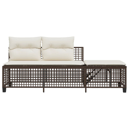 3-tlg. Garten-Ecksofa-Set mit Kissen Braun Poly Rattan