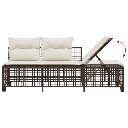 3-tlg. Garten-Ecksofa-Set mit Kissen Braun Poly Rattan