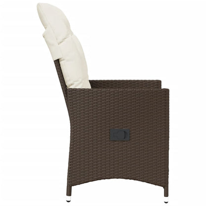 Gartensessel mit Kissen 2 Stk. Verstellbar Braun Poly Rattan