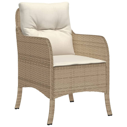 9-tlg. Garten-Essgruppe mit Kissen Beige Poly Rattan