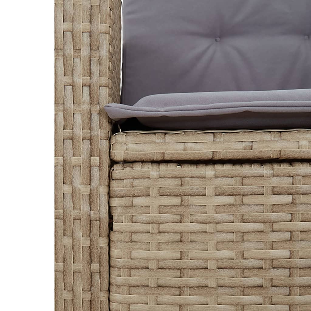 7-tlg. Garten-Essgruppe mit Kissen Beigemischung Poly Rattan