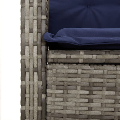 7-tlg. Garten-Essgruppe mit Kissen Beige Poly Rattan