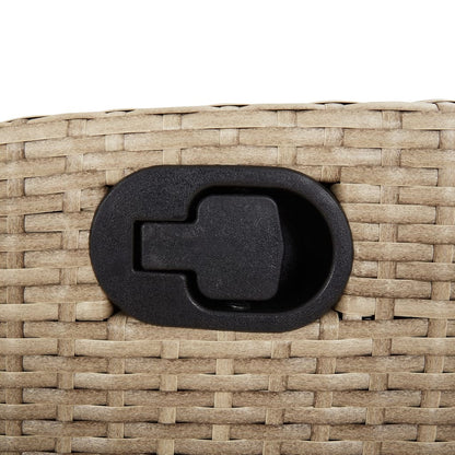 9-tlg. Garten-Essgruppe mit Kissen Beige Poly Rattan