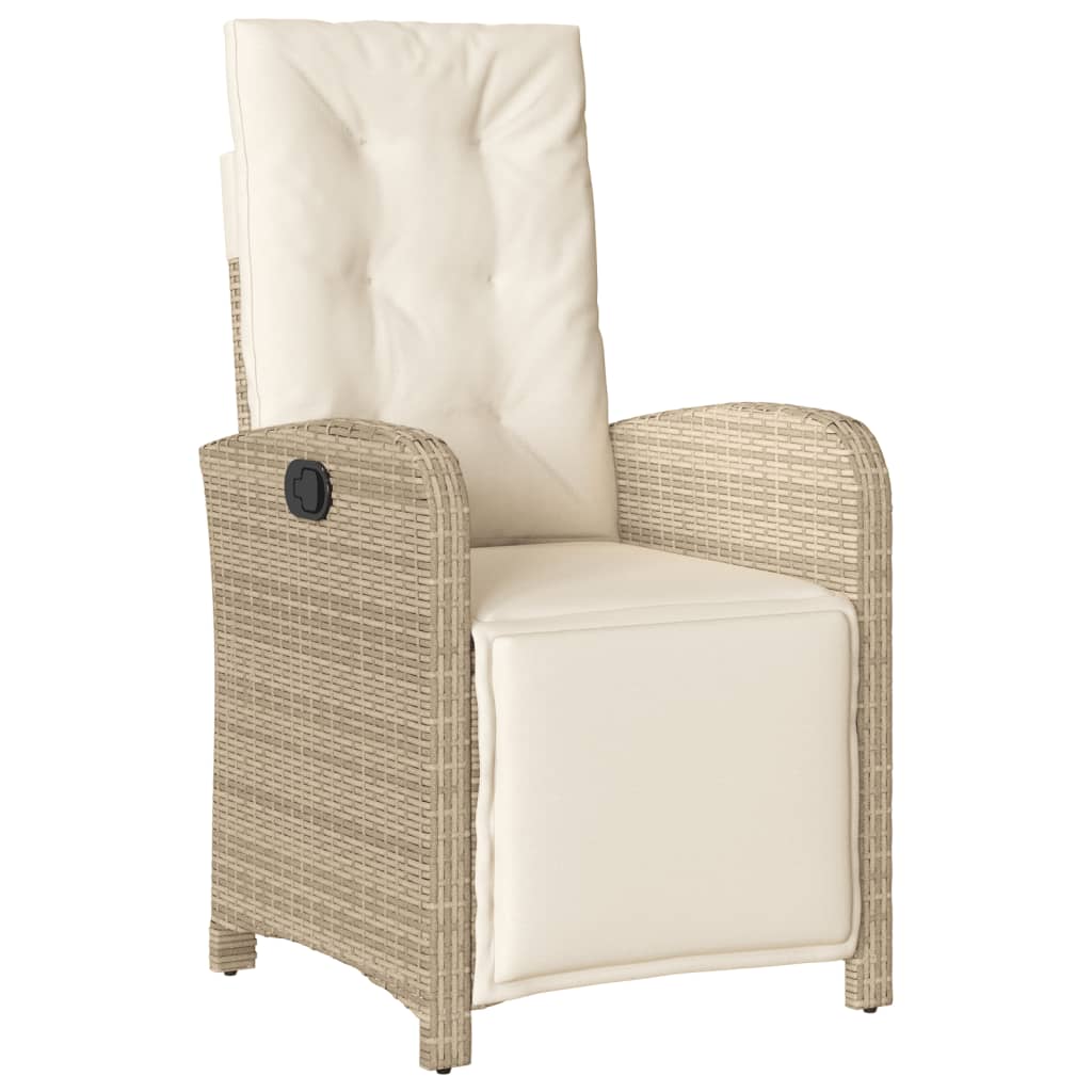 9-tlg. Garten-Essgruppe mit Kissen Beige Poly Rattan