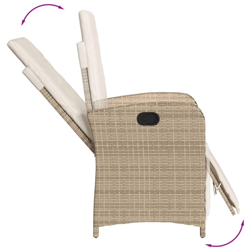 9-tlg. Garten-Essgruppe mit Kissen Beige Poly Rattan