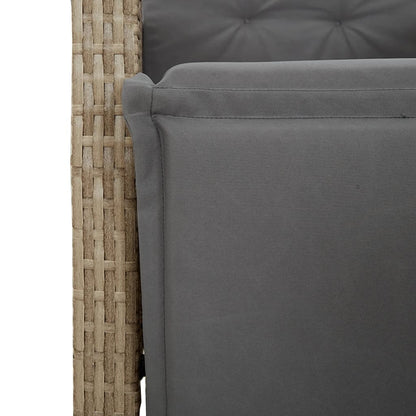 9-tlg. Garten-Essgruppe mit Kissen Beige Poly Rattan