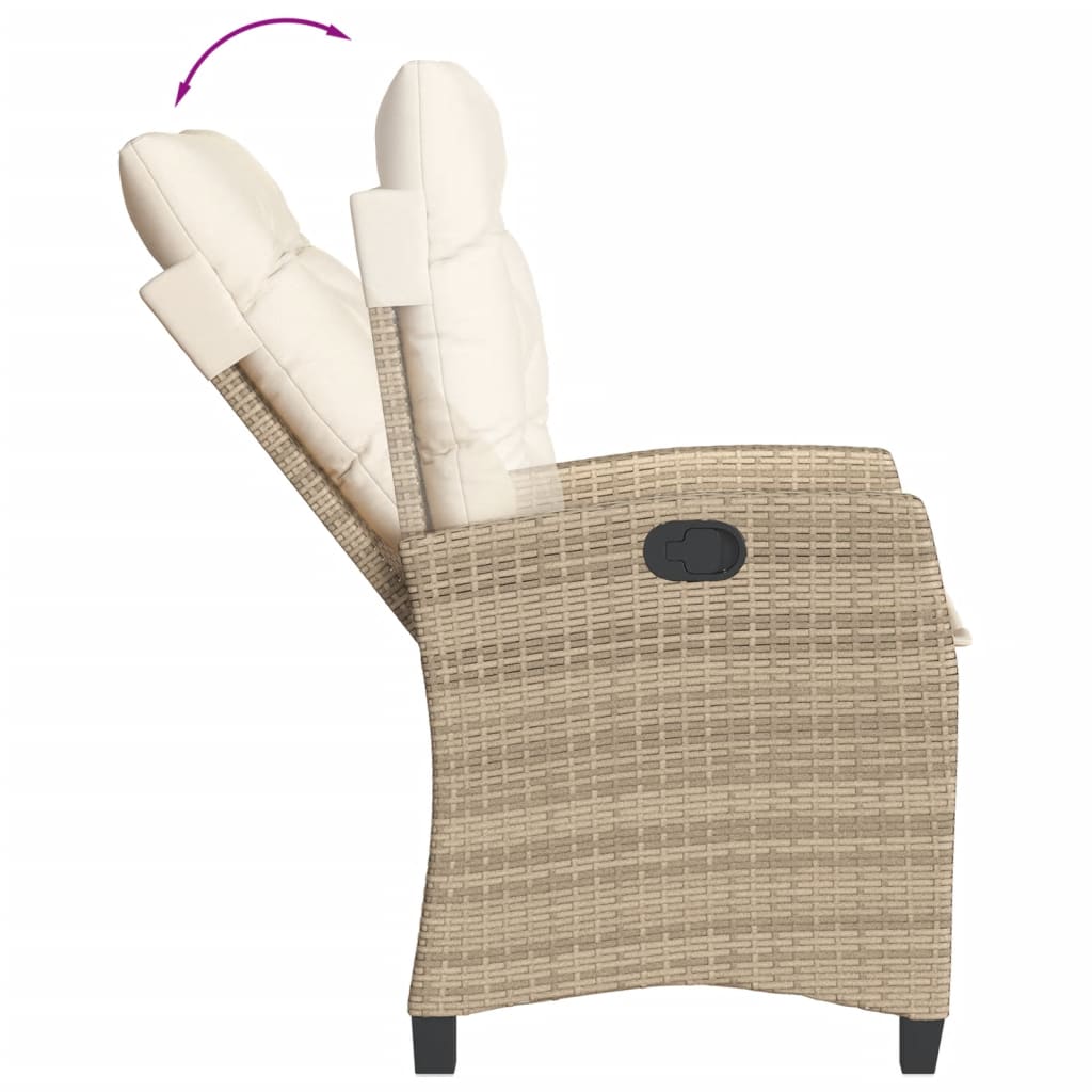 9-tlg. Garten-Essgruppe mit Kissen Beige Poly Rattan