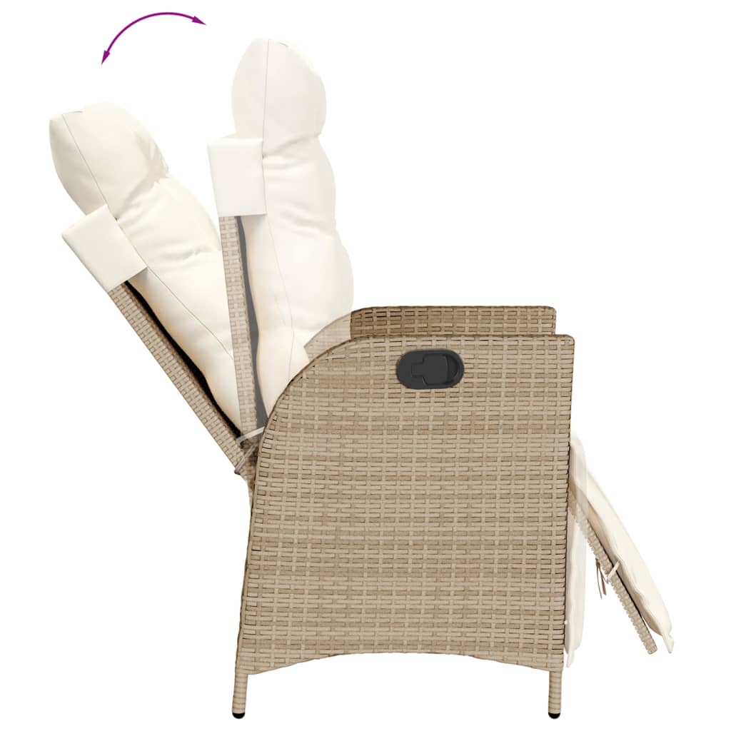 9-tlg. Garten-Essgruppe mit Kissen Beige Poly Rattan