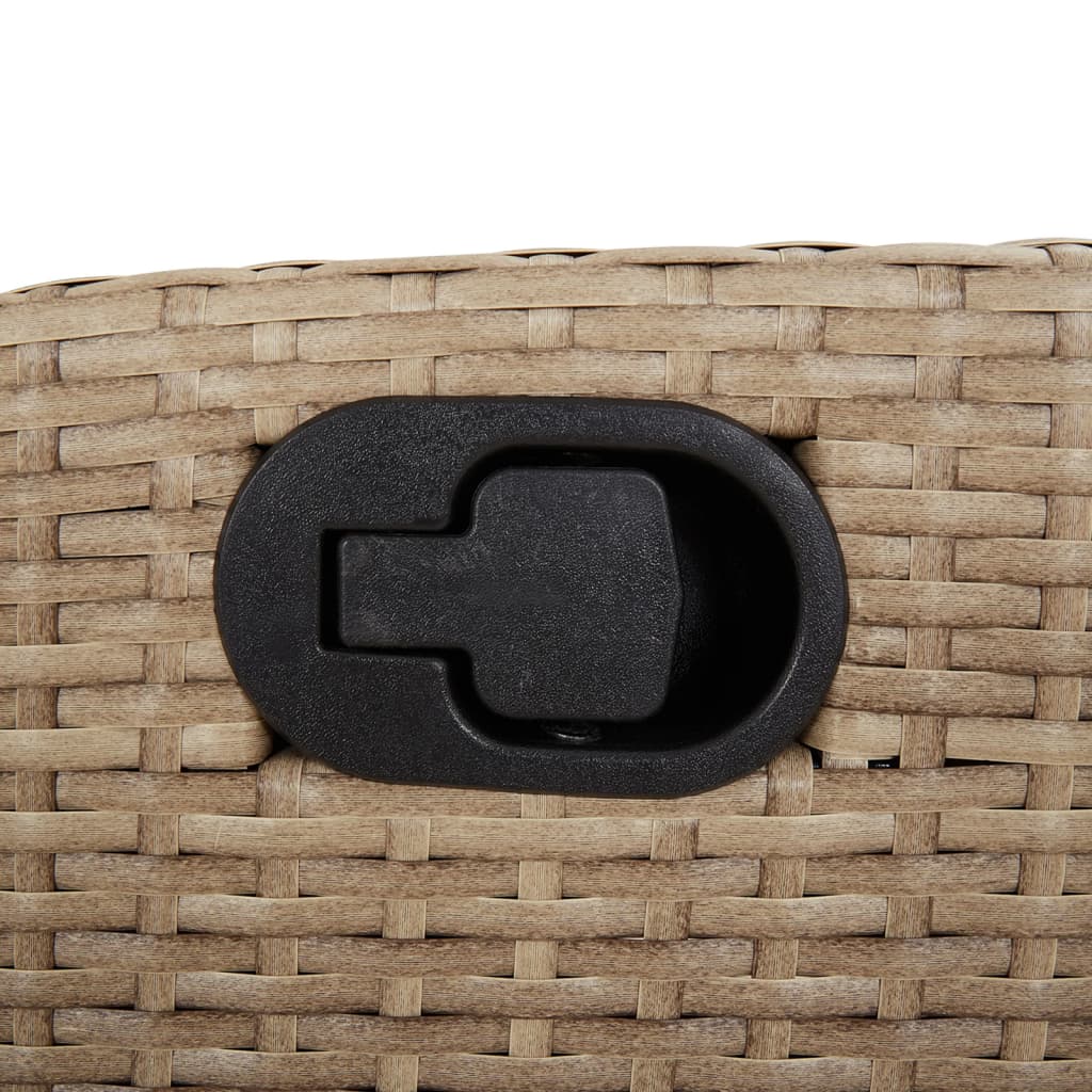 7-tlg. Garten-Essgruppe mit Kissen Beige Poly Rattan