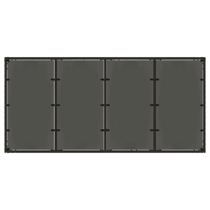 Gartentisch mit Glasplatte Schwarz 190x90x75 cm Poly Rattan