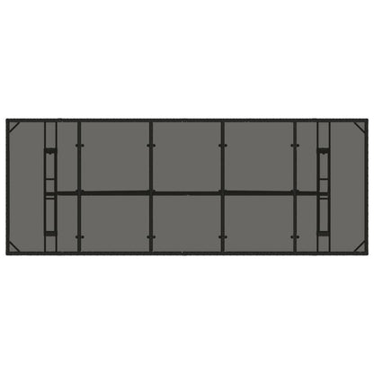 Gartentisch mit Glasplatte Schwarz 240x90x75 cm Poly Rattan