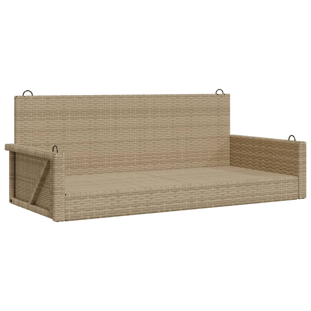 Hängebank Beige 119x56x48 cm Poly Rattan