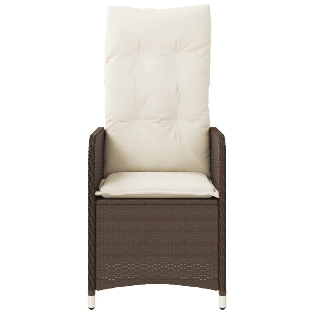 Outdoor-Lehnstühle 2 Stk. mit Tisch Braun Poly Rattan